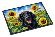 Load image into Gallery viewer, Flat-Coated Retriever in Sunflowers Doormat Front Door Mat Indoor Outdoor Rugs for Entryway, Non Slip Washable Low Pile, 24H X 36W