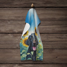 Load image into Gallery viewer, Flat-Coated Retriever in Sunflowers Kitchen Towel