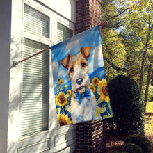 Load image into Gallery viewer, Fox Terrier in Sunflowers House Flag