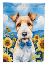 Load image into Gallery viewer, Fox Terrier in Sunflowers House Flag