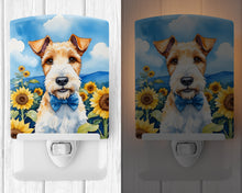 Load image into Gallery viewer, Fox Terrier in Sunflowers Ceramic Night Light