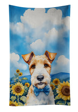 Load image into Gallery viewer, Fox Terrier in Sunflowers Kitchen Towel