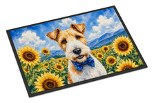 Load image into Gallery viewer, Fox Terrier in Sunflowers Doormat Front Door Mat Indoor Outdoor Rugs for Entryway, Non Slip Washable Low Pile, 18H X 27W