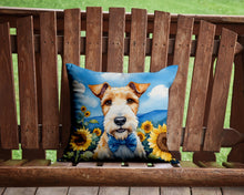 Load image into Gallery viewer, Fox Terrier in Sunflowers Throw Pillow - 14x14 Decorative Pillow – Art for Your Home &amp; Patio