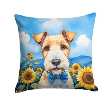 Load image into Gallery viewer, Fox Terrier in Sunflowers Throw Pillow