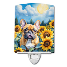 Load image into Gallery viewer, French Bulldog in Sunflowers Ceramic Night Light
