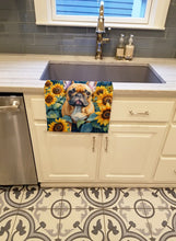 Load image into Gallery viewer, French Bulldog in Sunflowers Kitchen Towel