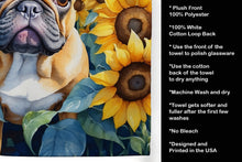 Load image into Gallery viewer, French Bulldog in Sunflowers Kitchen Towel
