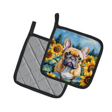 Load image into Gallery viewer, French Bulldog in Sunflowers Pot Holders - Set of 2 Decorative Kitchen Helpers | Made in the USA