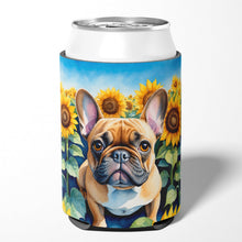Load image into Gallery viewer, French Bulldog in Sunflowers Can or Bottle Hugger
