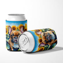 Load image into Gallery viewer, French Bulldog in Sunflowers Can or Bottle Hugger