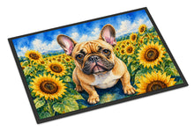 Load image into Gallery viewer, French Bulldog in Sunflowers Doormat Front Door Mat Indoor Outdoor Rugs for Entryway, Non Slip Washable Low Pile, 24H X 36W