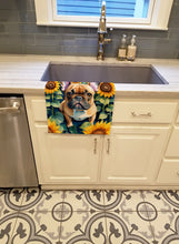 Load image into Gallery viewer, French Bulldog in Sunflowers Kitchen Towel