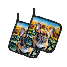 Load image into Gallery viewer, French Bulldog in Sunflowers Pot Holders - Set of 2 Decorative Kitchen Helpers | Made in the USA