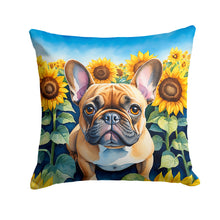 Load image into Gallery viewer, French Bulldog in Sunflowers Throw Pillow