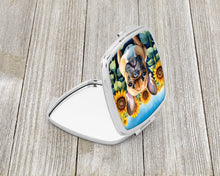 Load image into Gallery viewer, French Bulldog in Sunflowers Compact Mirror – Stylish Purse Mirror with Artistic Covers