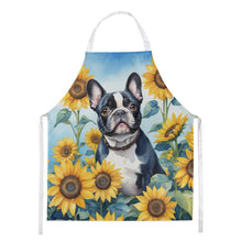 Load image into Gallery viewer, French Bulldog in Sunflowers Apron – Artist-Designed Kitchen, BBQ &amp; Craft Apron