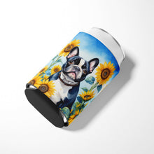 Load image into Gallery viewer, French Bulldog in Sunflowers Can or Bottle Hugger