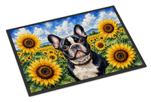 Load image into Gallery viewer, French Bulldog in Sunflowers Doormat Front Door Mat Indoor Outdoor Rugs for Entryway, Non Slip Washable Low Pile, 24H X 36W