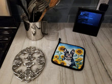 Load image into Gallery viewer, French Bulldog in Sunflowers Pot Holders - Set of 2 Decorative Kitchen Helpers | Made in the USA