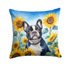 Load image into Gallery viewer, French Bulldog in Sunflowers Throw Pillow