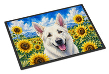 Load image into Gallery viewer, White German Shepherd in Sunflowers Doormat Front Door Mat Indoor Outdoor Rugs for Entryway, Non Slip Washable Low Pile, 18H X 27W