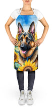 Load image into Gallery viewer, German Shepherd in Sunflowers Apron – Artist-Designed Kitchen, BBQ &amp; Craft Apron