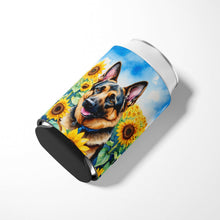 Load image into Gallery viewer, German Shepherd in Sunflowers Can or Bottle Hugger