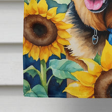 Load image into Gallery viewer, German Shepherd in Sunflowers House Flag