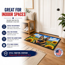 Load image into Gallery viewer, German Shepherd in Sunflowers Doormat Front Door Mat Indoor Outdoor Rugs for Entryway, Non Slip Washable Low Pile, 24H X 36W