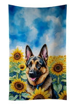 Load image into Gallery viewer, German Shepherd in Sunflowers Kitchen Towel