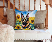 Load image into Gallery viewer, German Shepherd in Sunflowers Throw Pillow - 14x14 Decorative Pillow – Art for Your Home &amp; Patio