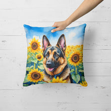 Load image into Gallery viewer, German Shepherd in Sunflowers Throw Pillow