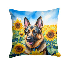 Load image into Gallery viewer, German Shepherd in Sunflowers Throw Pillow