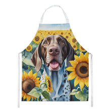 Load image into Gallery viewer, German Shorthaired Pointer in Sunflowers Apron – Artist-Designed Kitchen, BBQ &amp; Craft Apron