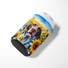 Load image into Gallery viewer, German Shorthaired Pointer in Sunflowers Can or Bottle Hugger