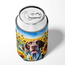 Load image into Gallery viewer, German Shorthaired Pointer in Sunflowers Can or Bottle Hugger