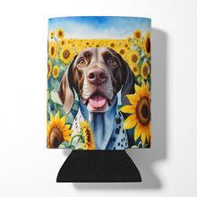 Load image into Gallery viewer, German Shorthaired Pointer in Sunflowers Can or Bottle Hugger