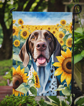 Load image into Gallery viewer, German Shorthaired Pointer in Sunflowers Garden Flag – Bright Dog-Themed Yard Decor