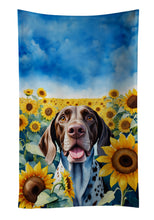 Load image into Gallery viewer, German Shorthaired Pointer in Sunflowers Kitchen Towel