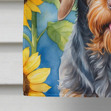 Load image into Gallery viewer, German Wirehaired Pointer in Sunflowers House Flag