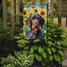 Load image into Gallery viewer, German Wirehaired Pointer in Sunflowers Garden Flag – Bright Dog-Themed Yard Decor