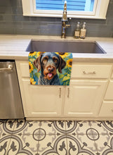 Load image into Gallery viewer, German Wirehaired Pointer in Sunflowers Kitchen Towel