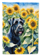 Load image into Gallery viewer, Giant Schnauzer in Sunflowers House Flag