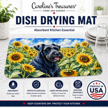 Load image into Gallery viewer, Giant Schnauzer in Sunflowers Dish Drying Mat Absorbent Dish Drying Mat Pad for Kitchen Counter Dish Drainer Mat for Countertop, 14 x 21", Multicolor