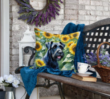 Load image into Gallery viewer, Giant Schnauzer in Sunflowers Throw Pillow