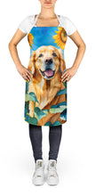 Load image into Gallery viewer, Golden Retriever in Sunflowers Apron – Artist-Designed Kitchen, BBQ &amp; Craft Apron