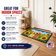 Load image into Gallery viewer, Golden Retriever in Sunflowers Doormat Front Door Mat Indoor Outdoor Rugs for Entryway, Non Slip Washable Low Pile, 18H X 27W
