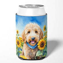 Load image into Gallery viewer, Goldendoodle in Sunflowers Can or Bottle Hugger