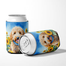Load image into Gallery viewer, Goldendoodle in Sunflowers Can or Bottle Hugger